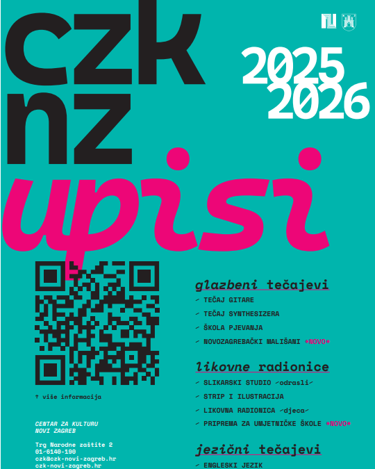 Upisi u aktivnosti Centra za kulturu Novi Zagreb
