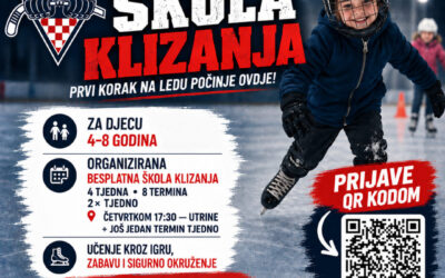 BESPLATNA ŠKOLA KLIZANJA ZA DJECU OD 4 DO 8 GODINA!